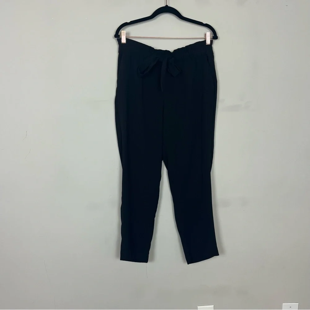 LOFT PULL ON ANKLE LENGTH PANTS TIE WAIST IN BLACK SIZE MEDIUM - Picture 5 of 13